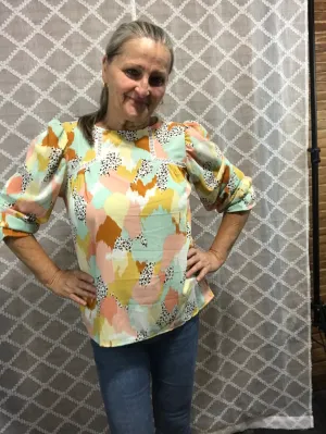 Leopard and Different Colors Splattered Shirt