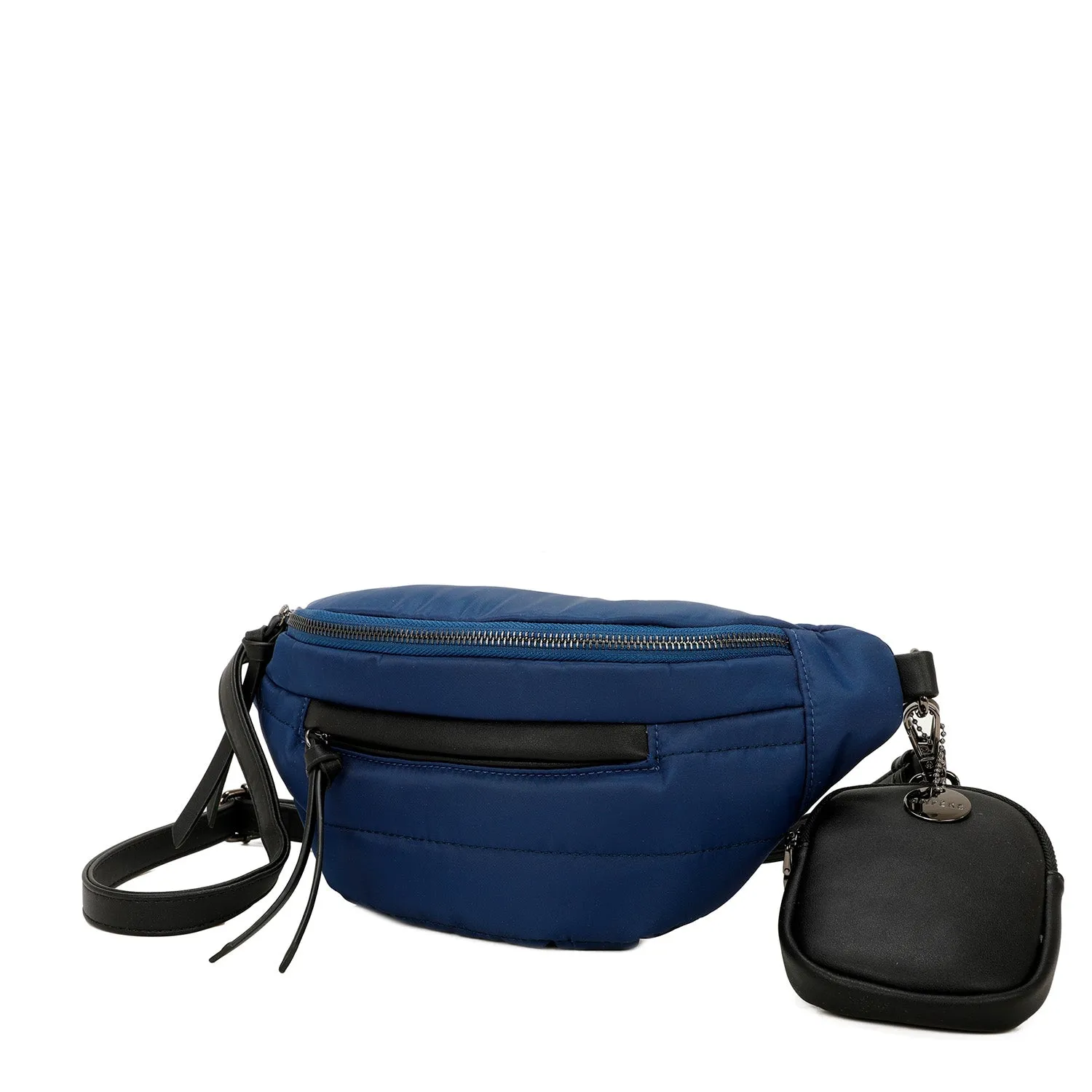 Lilian Sustainable Nylon Puffer Fashionable Belt and Bum Bag - Blue