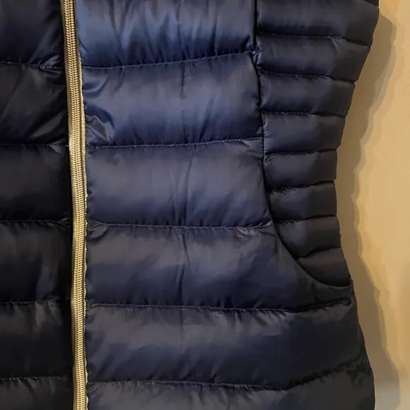 Lilly Pulitzer Allie Packable Midnight Puffer Down Feather Filled Vest Sz M G