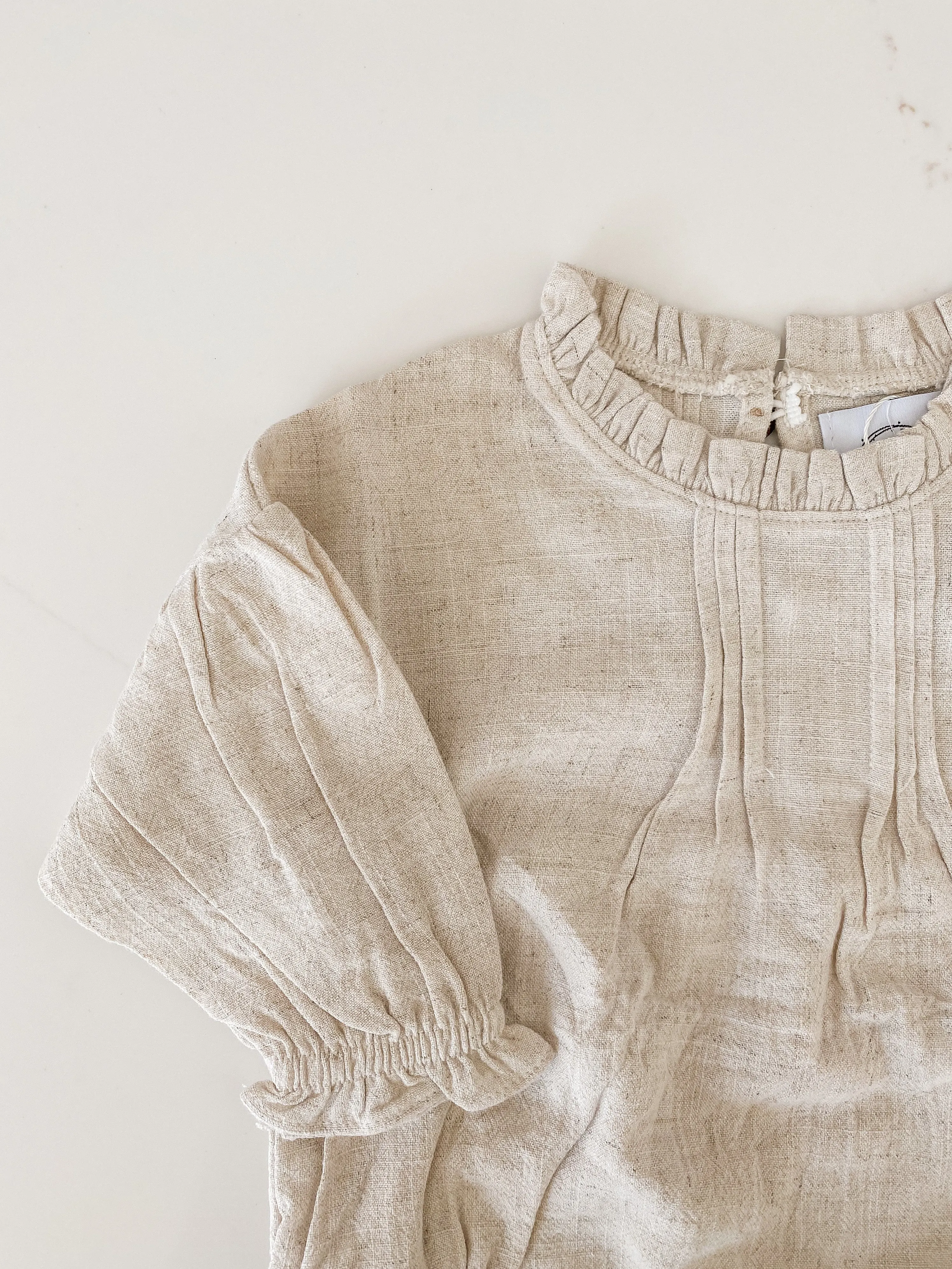 Linen Sprinkled Romper - Sand