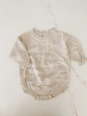 Linen Sprinkled Romper - Sand