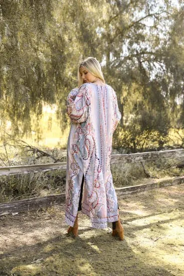 LISA EMBROIDERED MAXI KIMONO