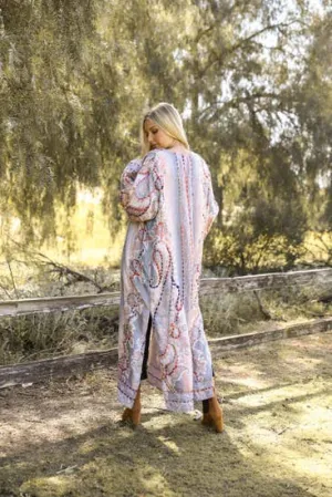 LISA EMBROIDERED MAXI KIMONO
