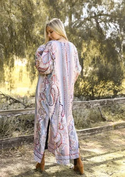 LISA EMBROIDERED MAXI KIMONO
