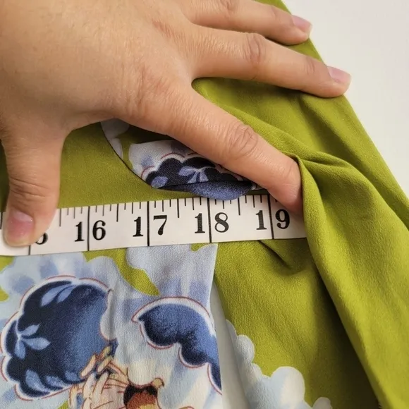LOFT green floral silky short dress