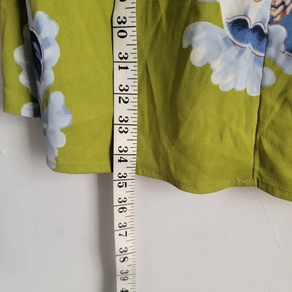 LOFT green floral silky short dress