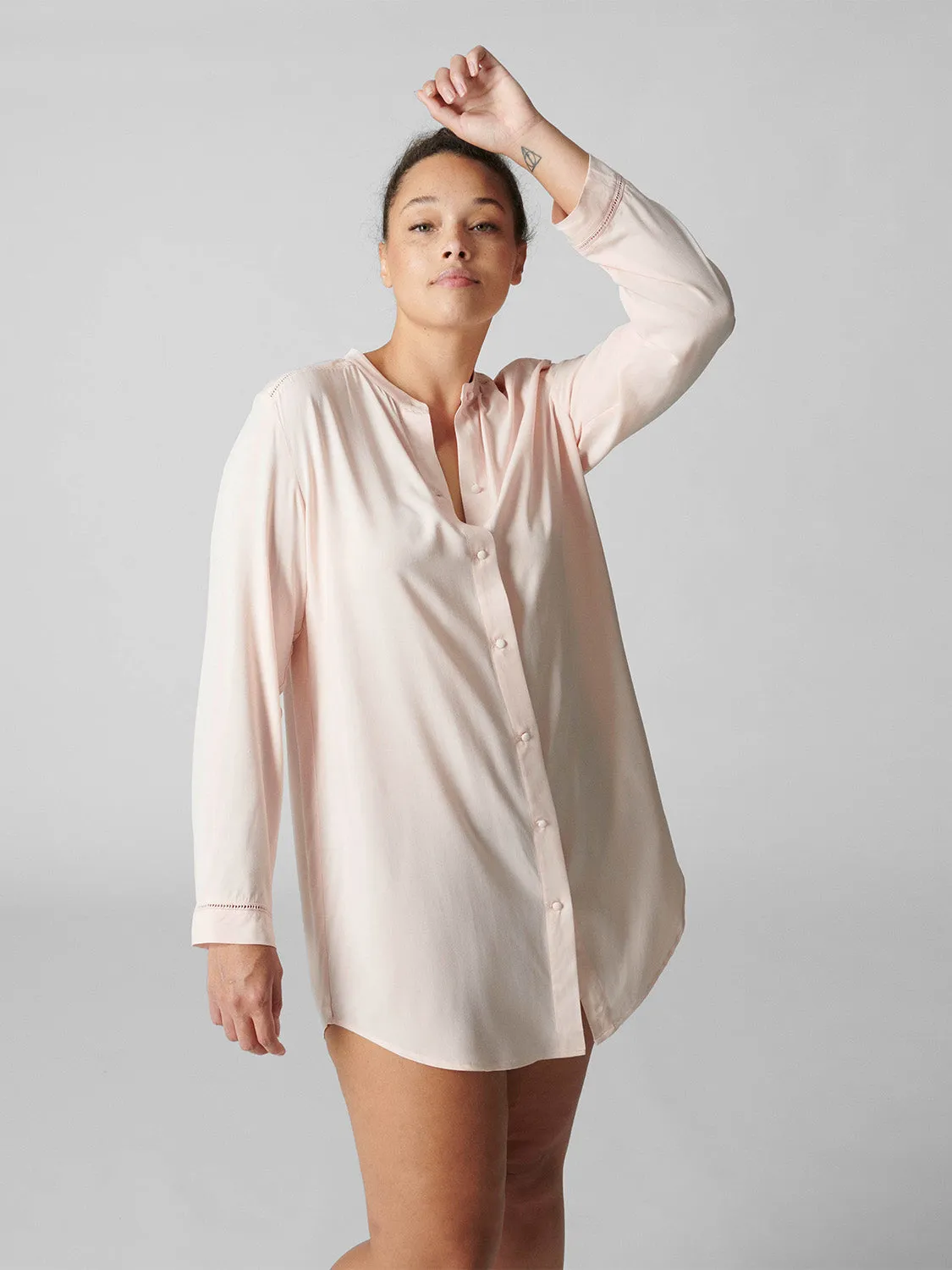 Long sleeved nightdress - Petal Powder