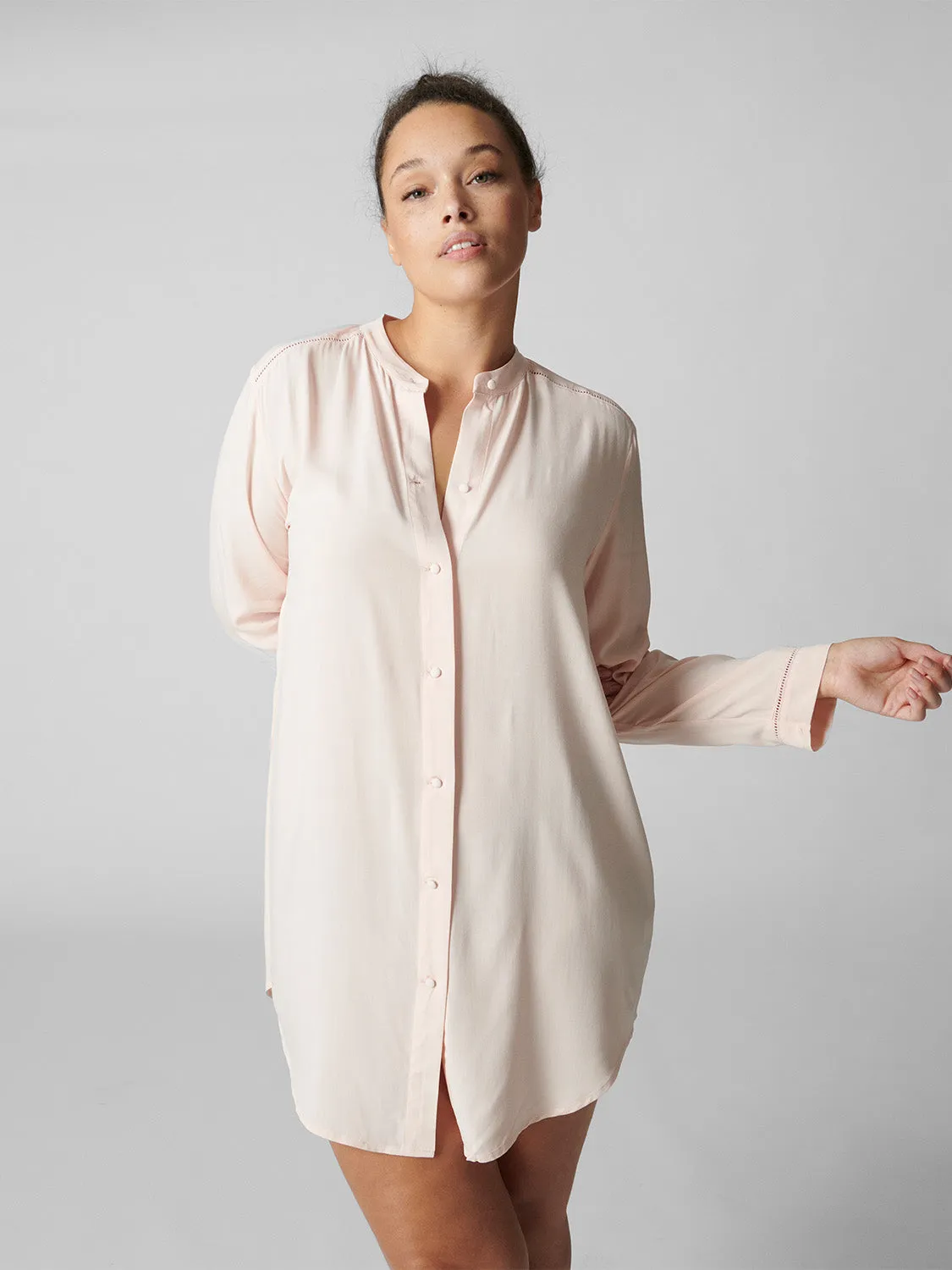 Long sleeved nightdress - Petal Powder
