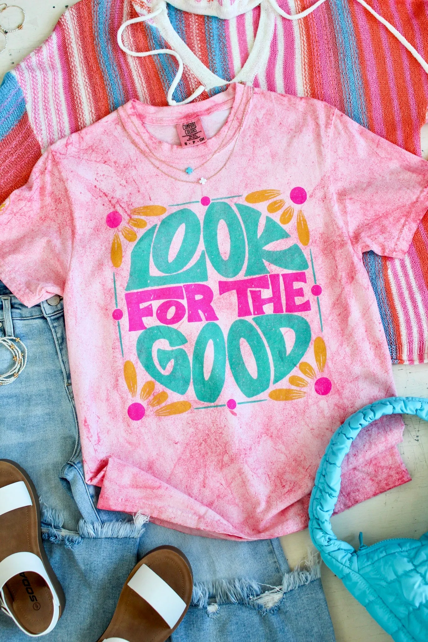 Look For The Good Graphic Tee • Hibiscus