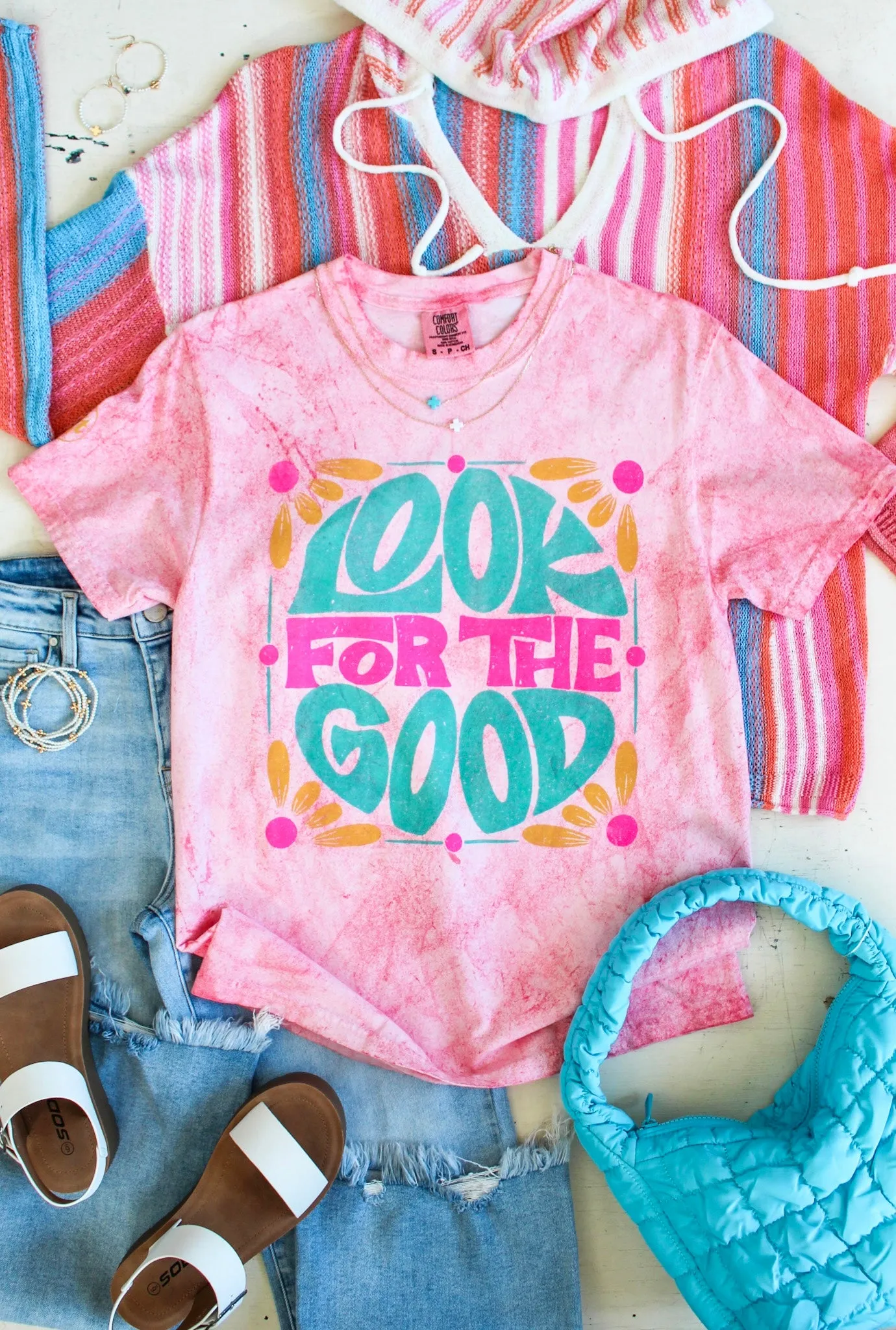 Look For The Good Graphic Tee • Hibiscus