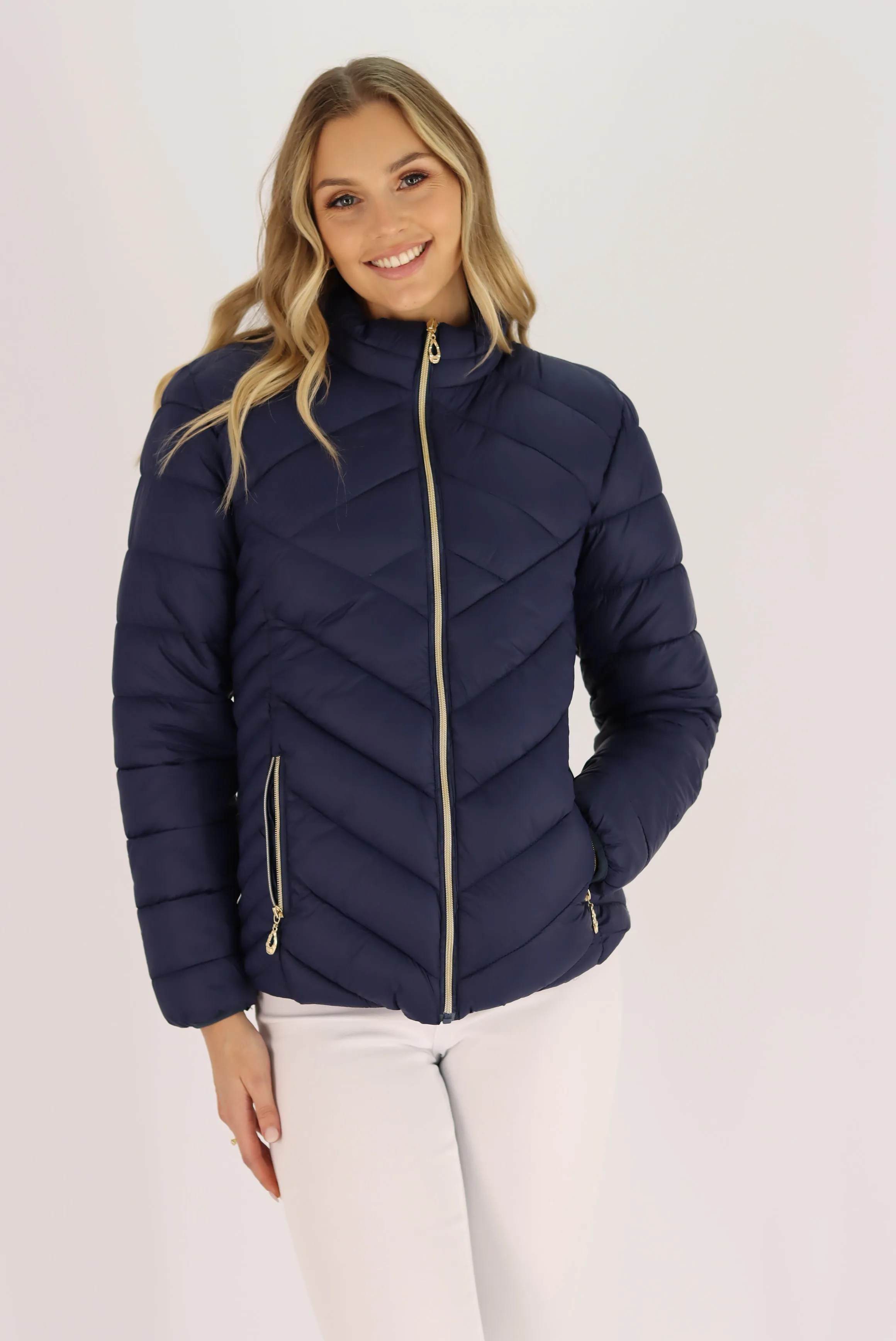 Mallory Puffer Jacket In Blue