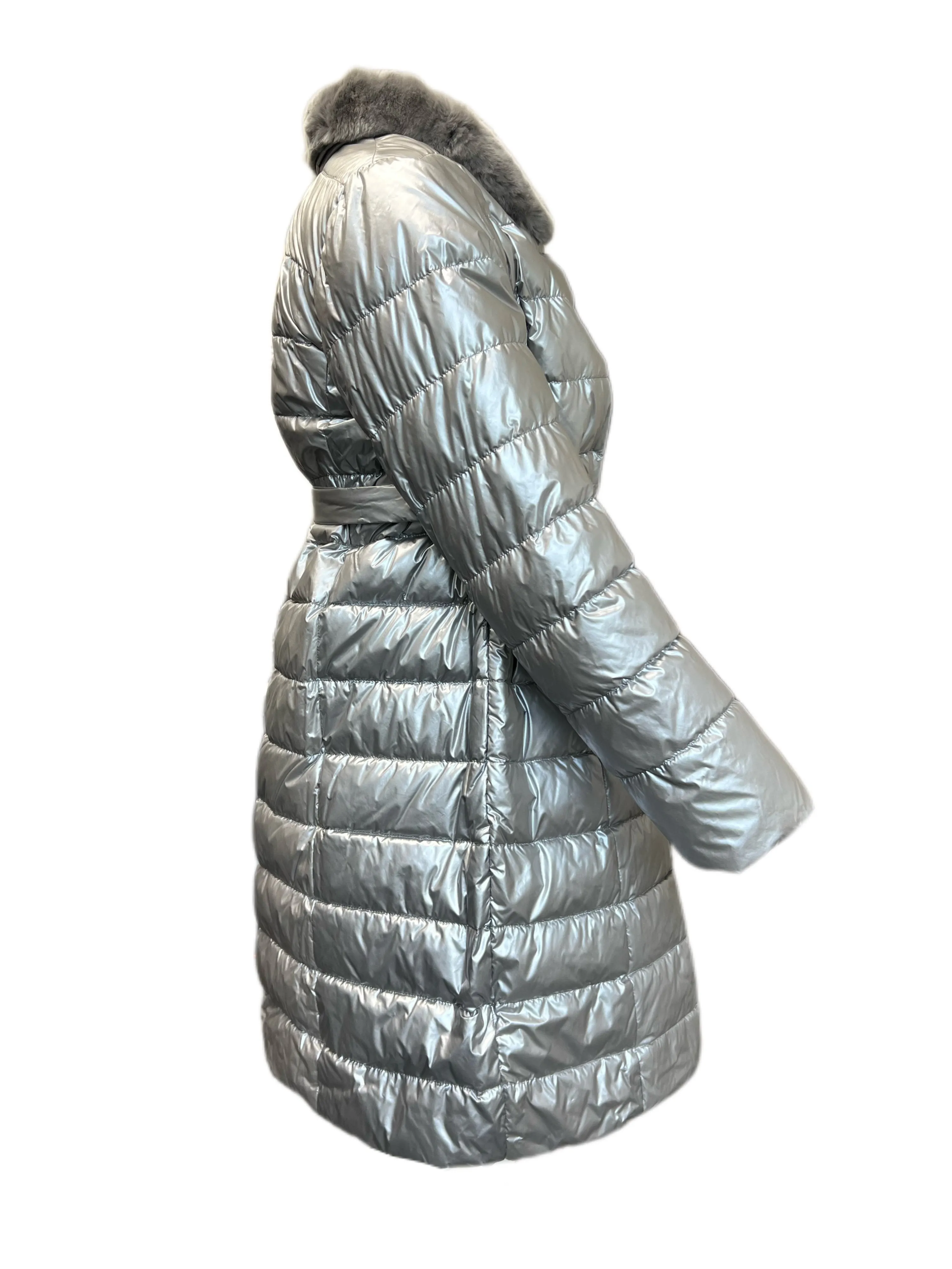 Marina Rinaldi Women's Silver Bianco Down Jacket NWT