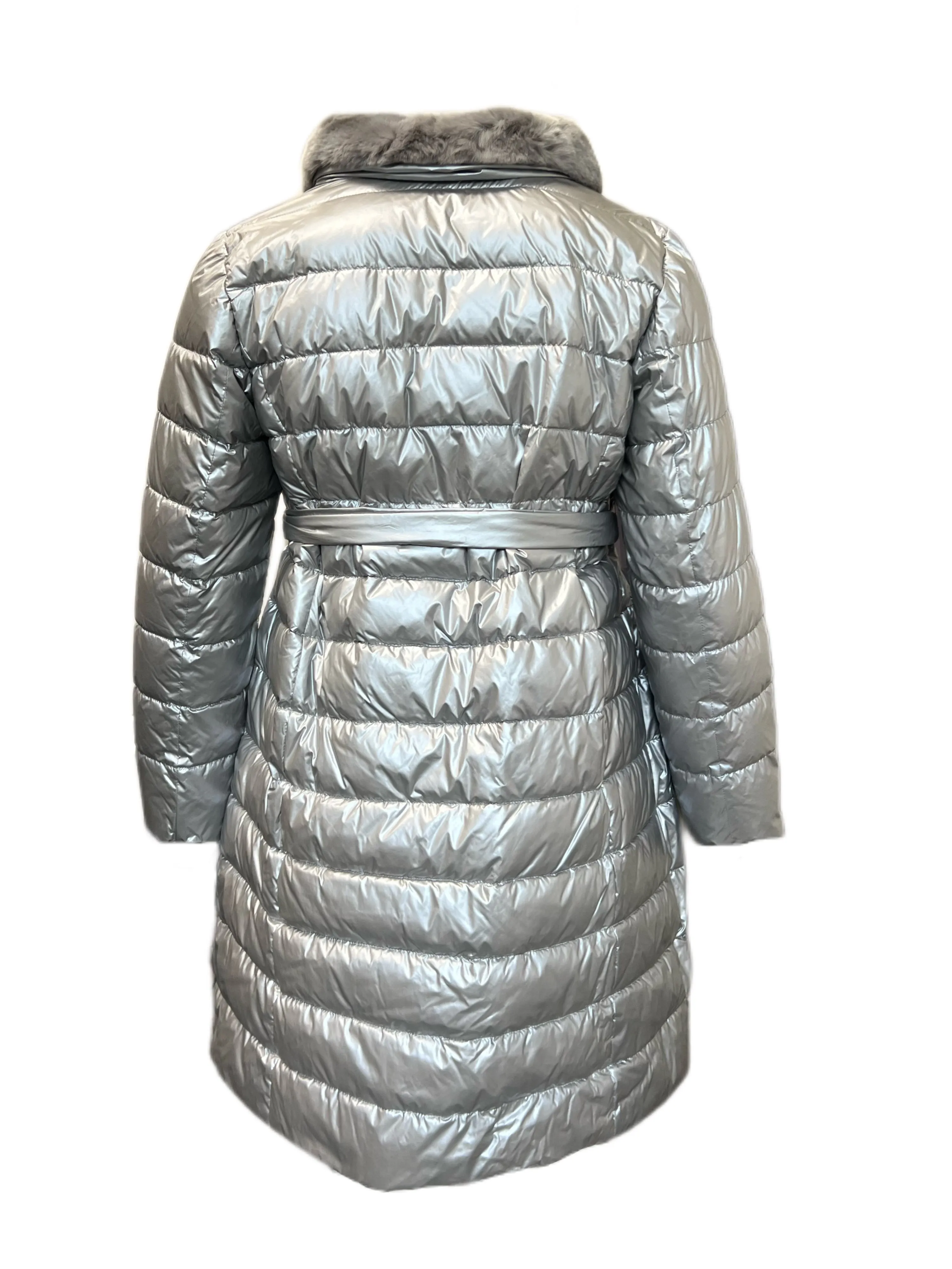 Marina Rinaldi Women's Silver Bianco Down Jacket NWT