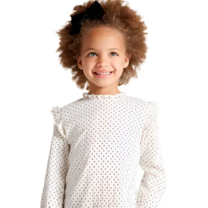 Mayoral  Girls Long Sleeve Polka Dot T-Shirt