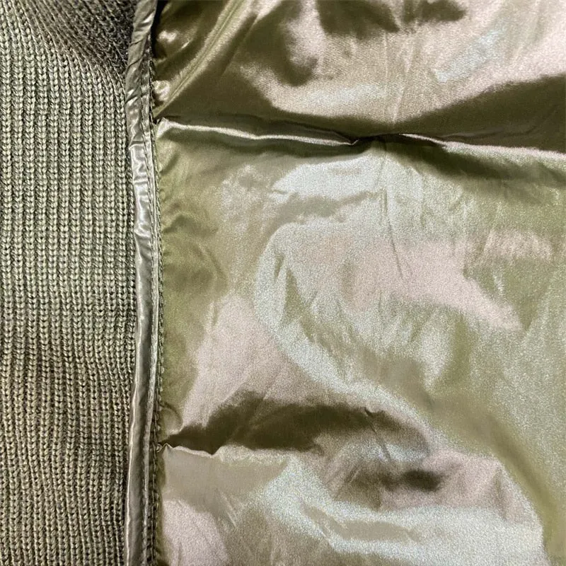 Men Fashion Down Jackets Wool Knitted