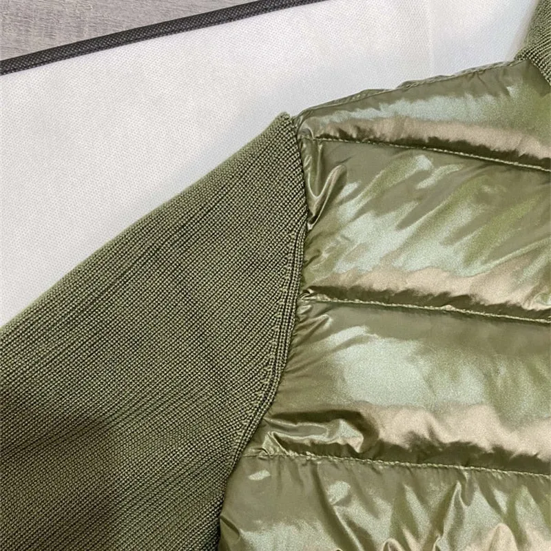 Men Fashion Down Jackets Wool Knitted