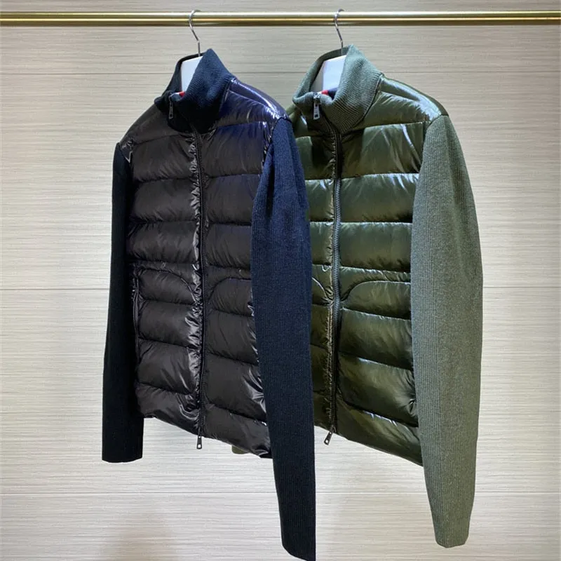 Men Fashion Down Jackets Wool Knitted