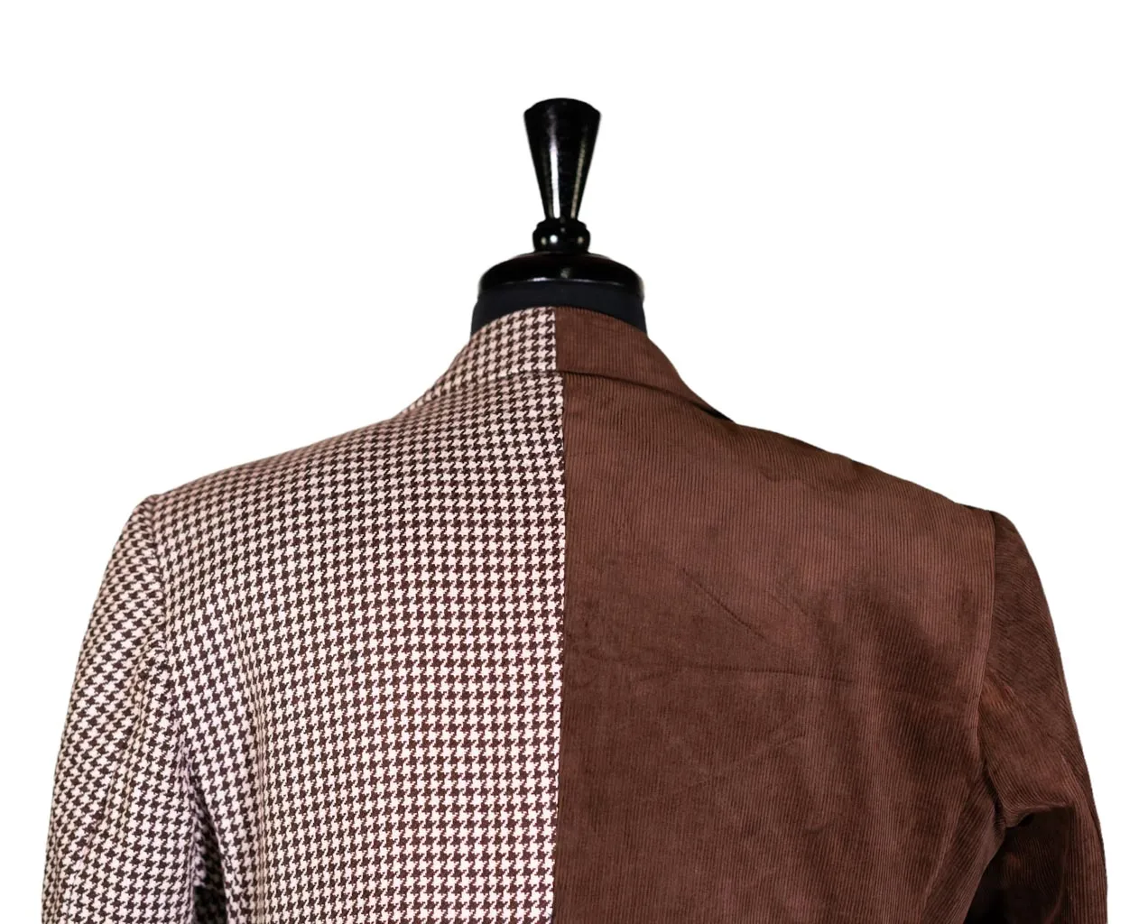 Men's Blazer Brown Check Corduroy Formal Jacket Sport Coat (44R)