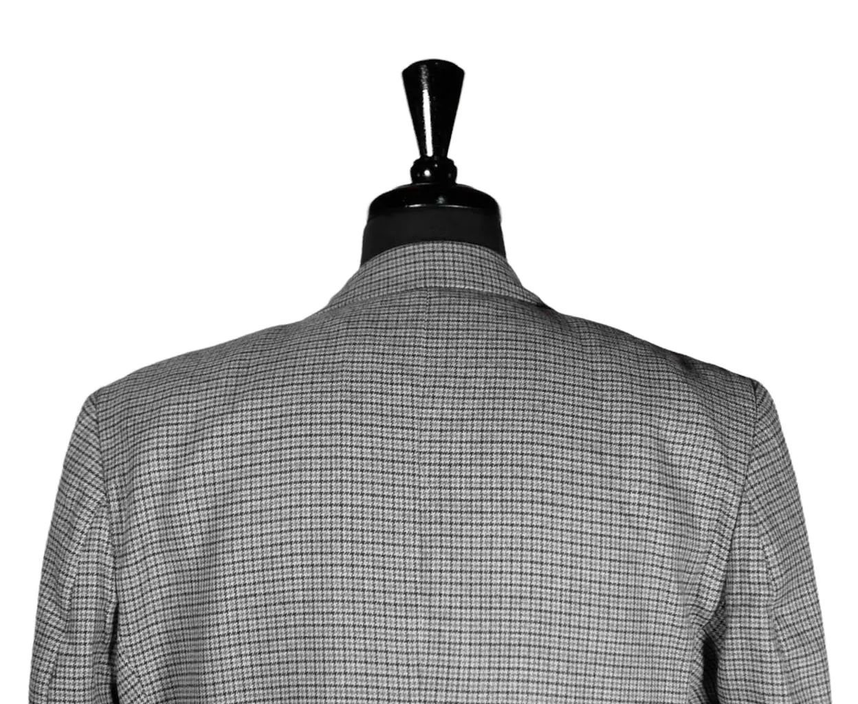 Men's Blazer Gray Check Plaid Wool Jacket Sport Coat (42R)