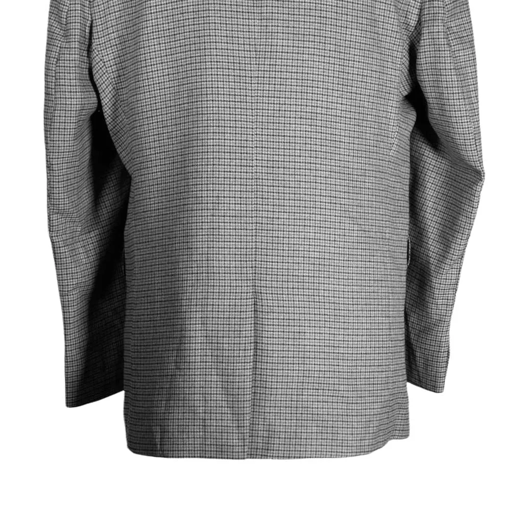 Men's Blazer Gray Check Plaid Wool Jacket Sport Coat (42R)