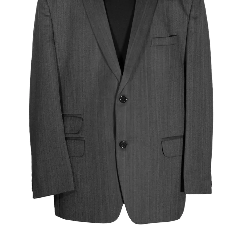 Men's Blazer Gray Herringbone Wool Jacket Sport Coat (46R)