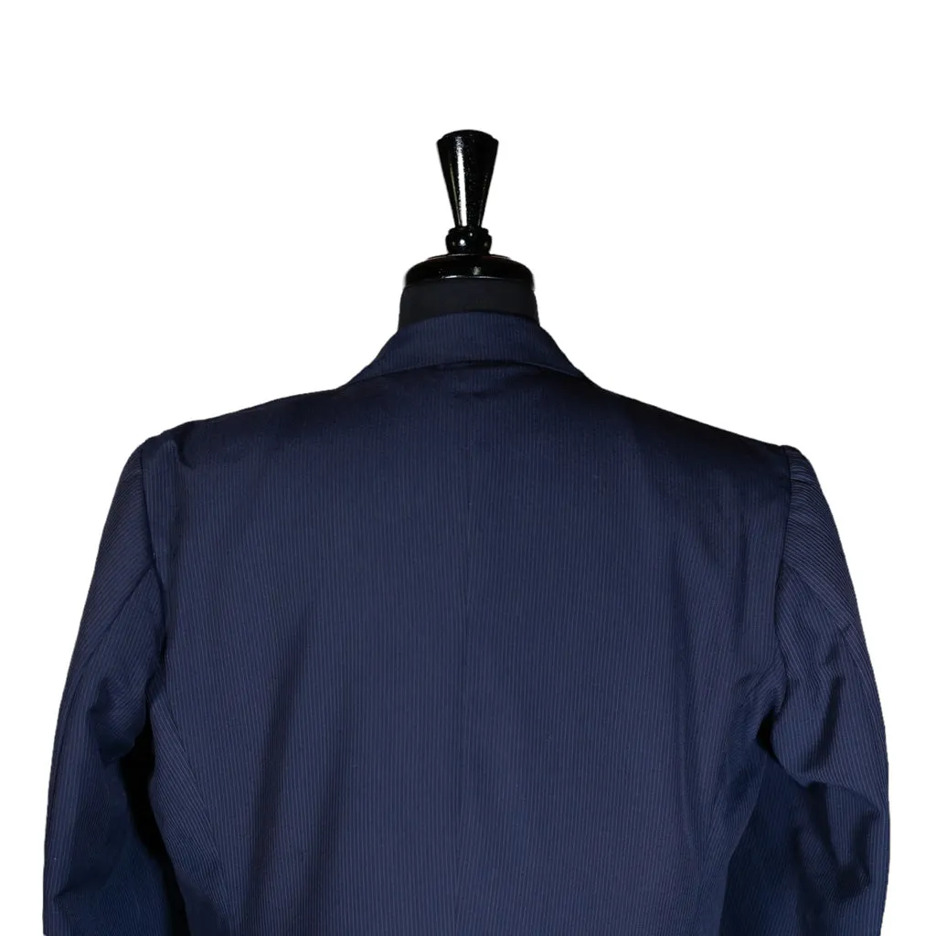 Men's Blazer Navy Blue Pinstripe Formal Jacket Sport Coat (44R)