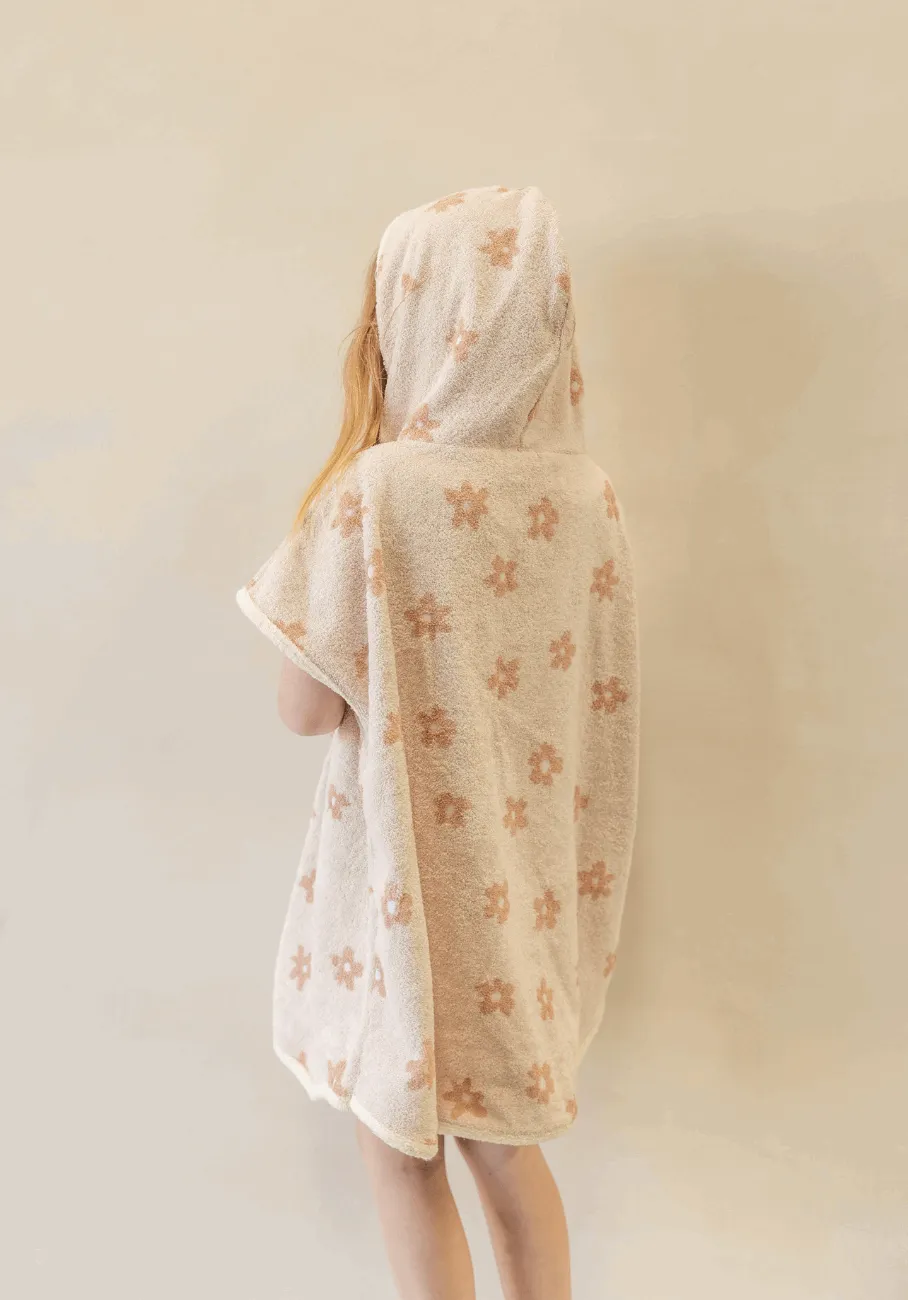 Miann & Co - Terry Towelling Hooded Poncho - Daisy Chain