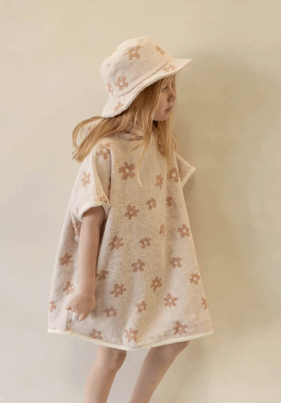 Miann & Co - Terry Towelling Hooded Poncho - Daisy Chain