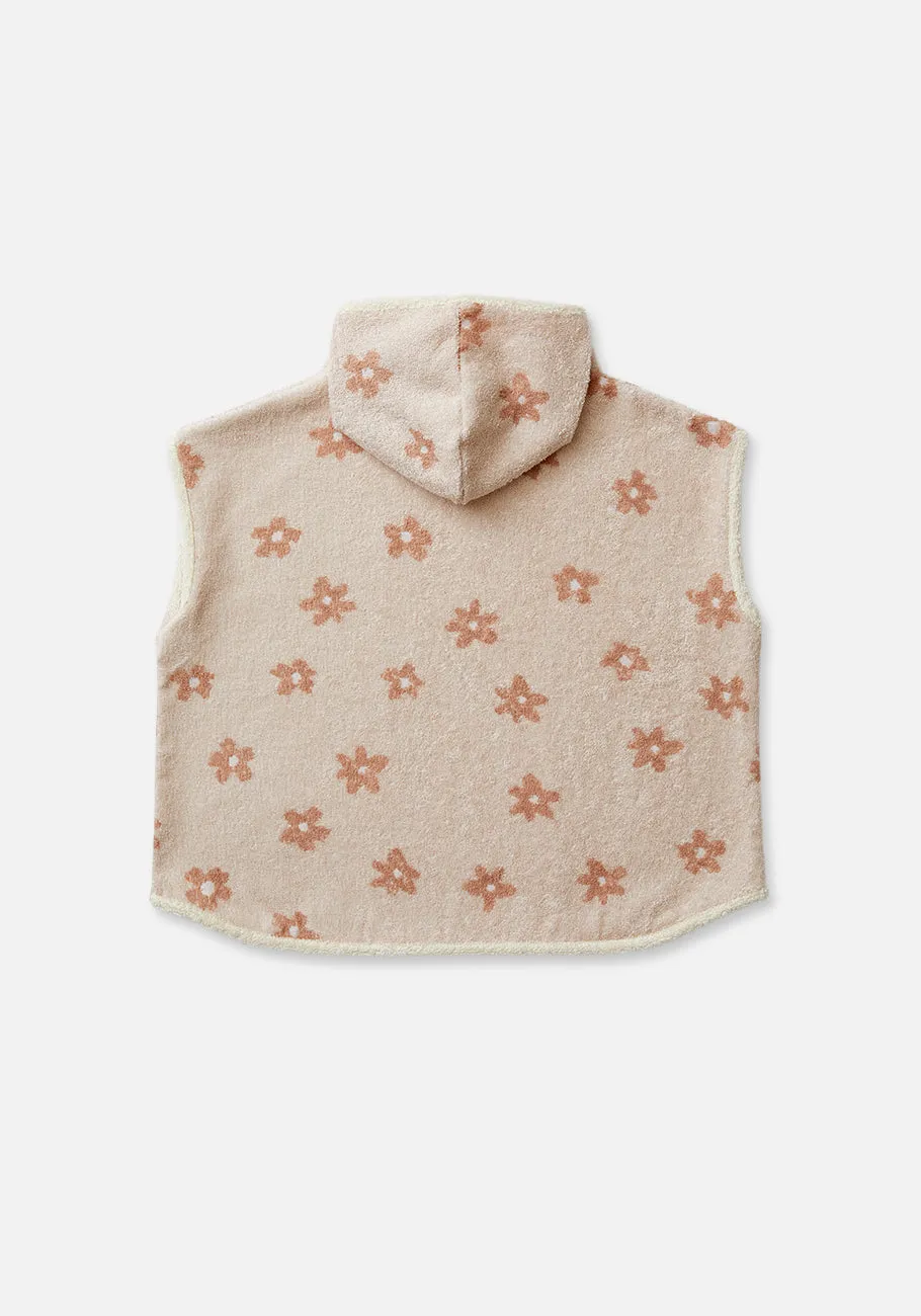 Miann & Co - Terry Towelling Hooded Poncho - Daisy Chain