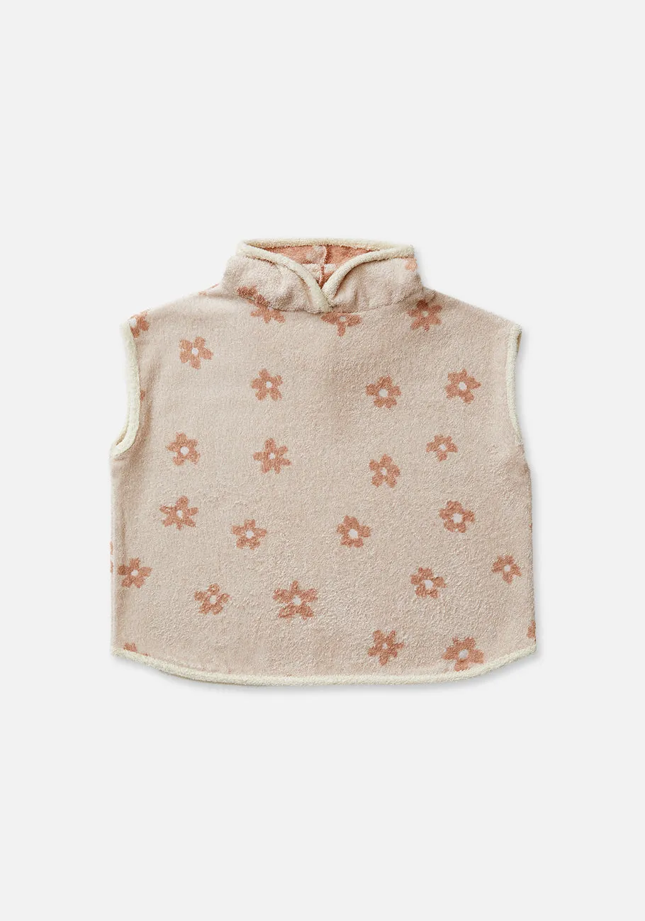 Miann & Co - Terry Towelling Hooded Poncho - Daisy Chain