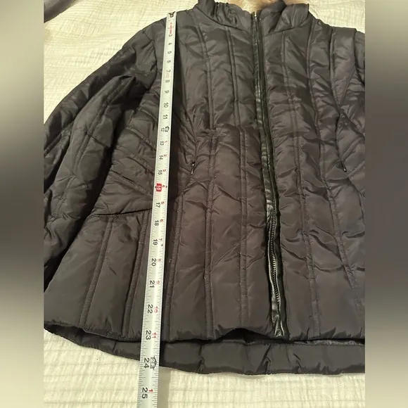 Michael Kors Raccoon Trim Down Puffer Coat - Size M