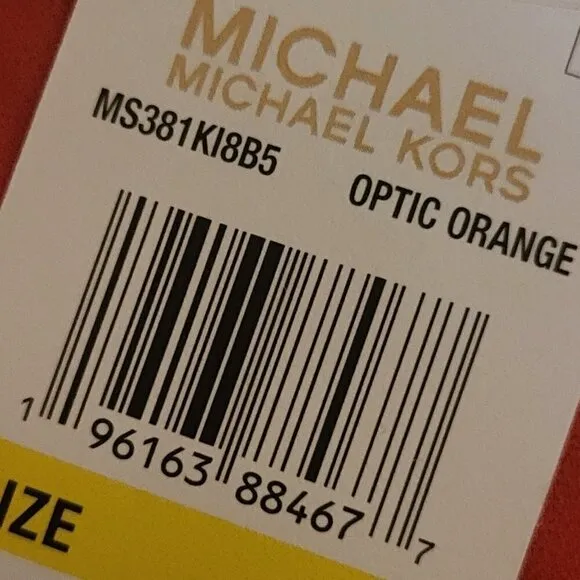 Michael Kors Women's Faux-Wrap Mini Dress,  Optic Orange Sizes M &amp; XL