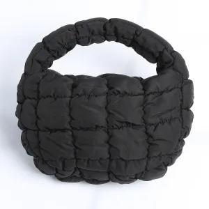 Mini Puffer Quilted Cloud Bag {Black}