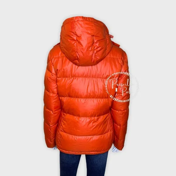 Moncler Bright Orange Goose Down Puffer Jacket
