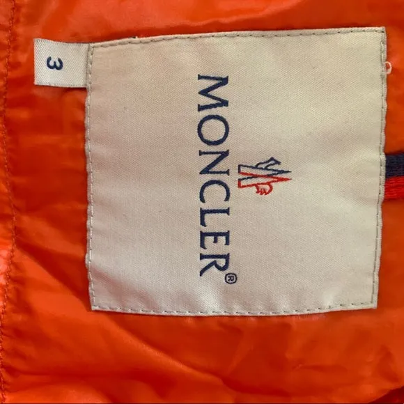 Moncler Bright Orange Goose Down Puffer Jacket