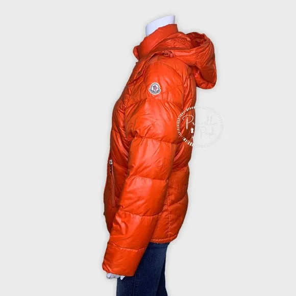 Moncler Bright Orange Goose Down Puffer Jacket
