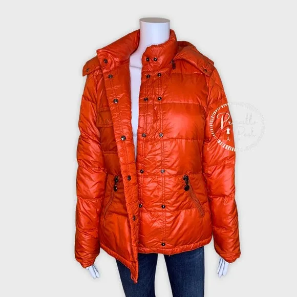 Moncler Bright Orange Goose Down Puffer Jacket