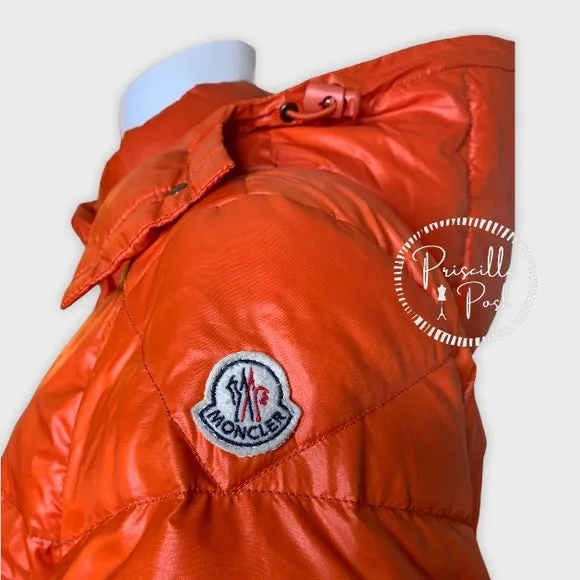 Moncler Bright Orange Goose Down Puffer Jacket