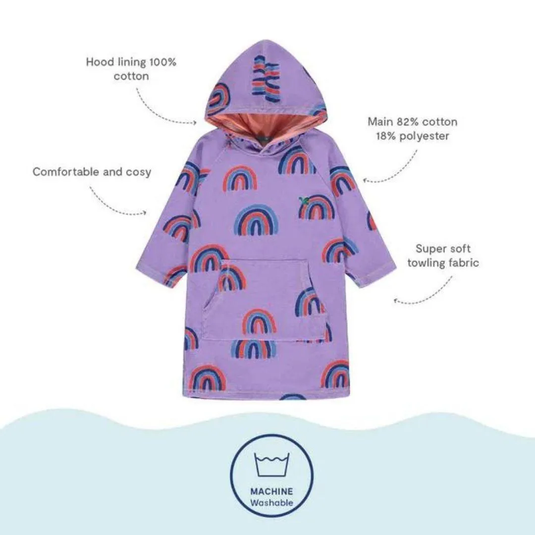 Muddy Puddles Towelling Poncho - Lilac Rainbow