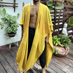 Mustard Yellow | Handwoven Poncho | Him