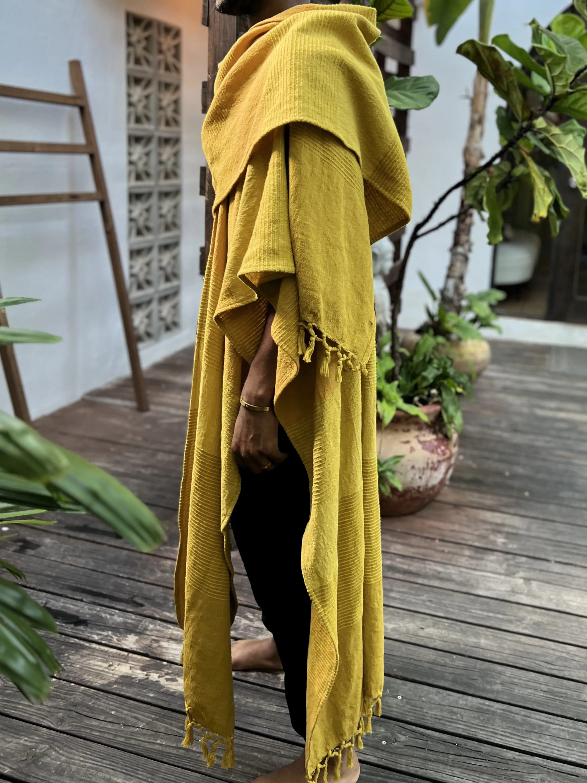 Mustard Yellow | Handwoven Poncho | Him