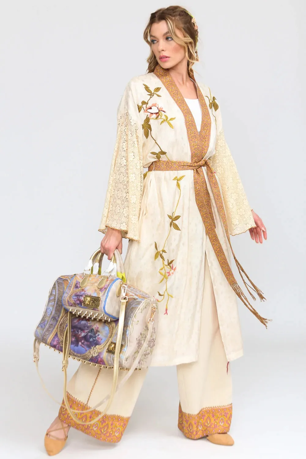 My Beauty Topper Reversible Embroidered Kimono in Two Colors