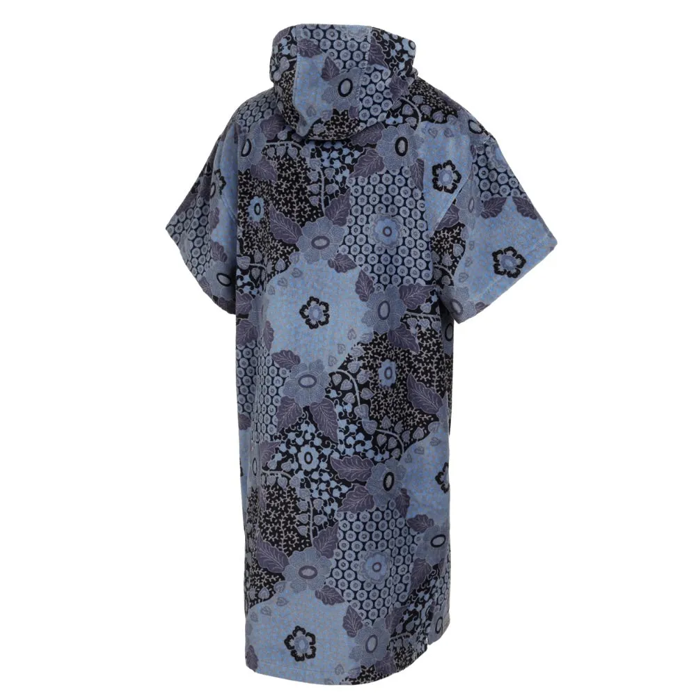 MYSTIC VELOURS AOP PONCHO BLUE/BLACK