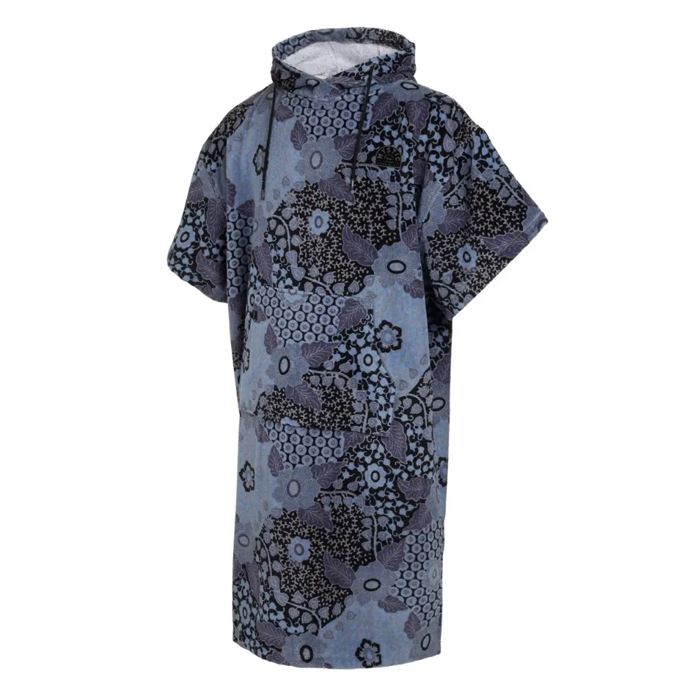 MYSTIC VELOURS AOP PONCHO BLUE/BLACK