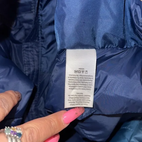 New Navy  Blue Cropped Puffer Jacket