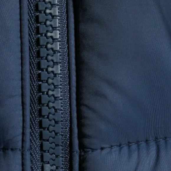 New Navy  Blue Cropped Puffer Jacket