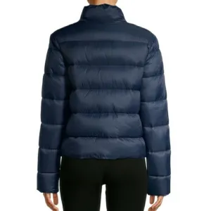New Navy  Blue Cropped Puffer Jacket