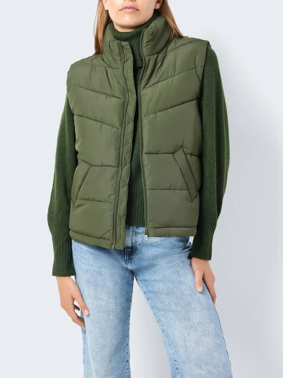 NOISY MAY Dalcon Short Puffer Vest