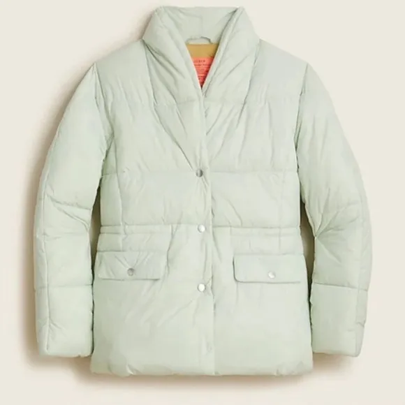 NWT J Crew Alps Puffer LIGHTWEIGHT Jacket LIGHT MINT SIZE L​