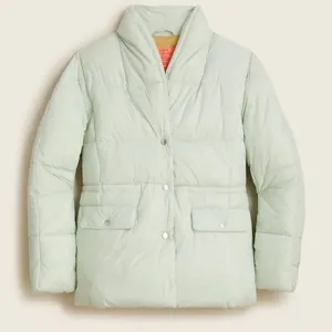 NWT J Crew Alps Puffer LIGHTWEIGHT Jacket LIGHT MINT SIZE L​